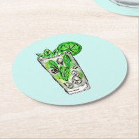 Menta Mojito en cóctel de la acuarela del verano