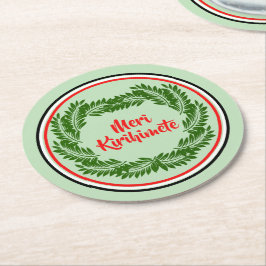 Posavasos Redondo De Papel Meri Kirihimete Maori Merry Christmas