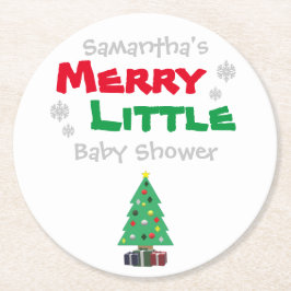Posavasos Redondo De Papel Merry Little Baby Shower