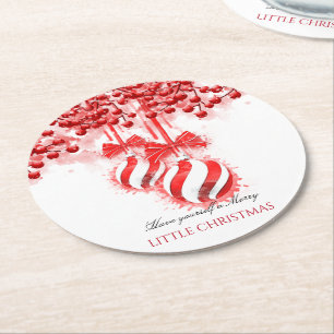 Posavasos Redondo De Papel Merry Little Navidades Watercolor Splash