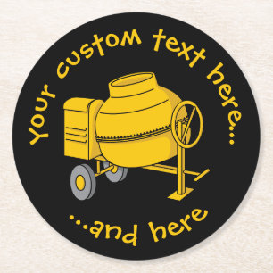 Posavasos Redondo De Papel Mezclador de concreto