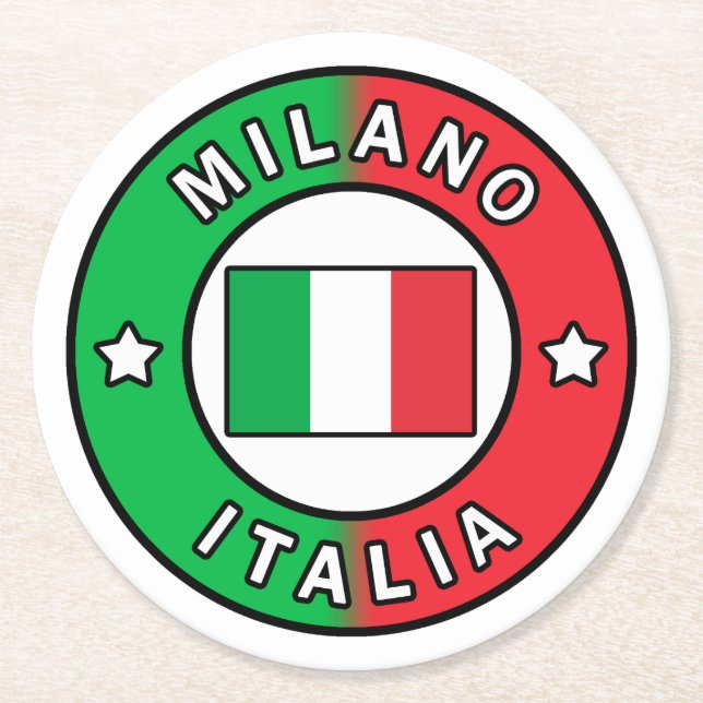 Posavasos Redondo De Papel Milán Italia (Anverso)