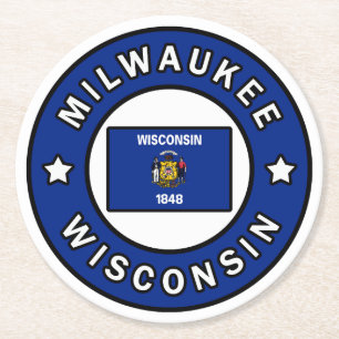 Posavasos Redondo De Papel Milwaukee Wisconsin