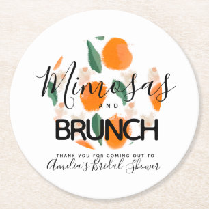 Posavasos Redondo De Papel Mimosa Brunch Hand Drake Bridal Shower