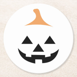 Posavasos Redondo De Papel Minimalist Scary Pumpkin