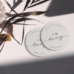 Posavasos Redondo De Papel Minimalista blanco no beba mi bebida estoy bailand<br><div class="desc">Diseñado para coordinar con para la colección de invitaciones a bodas "Pure". Para cambiar detalles, haga clic en "Detalles". Para mover el texto o cambiar el tamaño, la fuente o el color, haga clic en "Editar usando la herramienta de diseño". Vea el enlace de la colección en esta página para...</div>