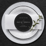 Posavasos Redondo De Papel Minimalista Boda blanco negro moderno<br><div class="desc">Estas elegantes bodas minimalistas presentan un diseño sencillo y moderno en una montaña rusa. Agregue su fecha especial,  nombres y el nombre del lugar de boda.</div>