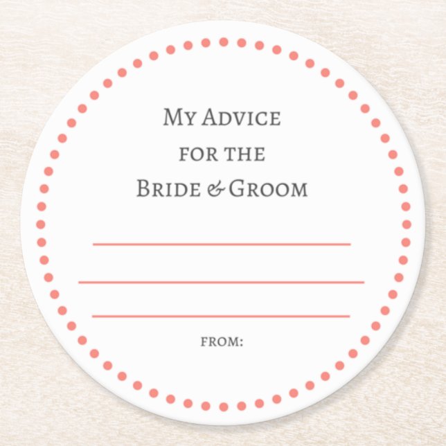 Posavasos Redondo De Papel mis "dos centavos" (Anverso)