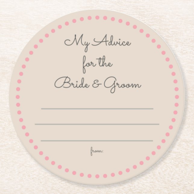 Posavasos Redondo De Papel mis "dos centavos" (Anverso)