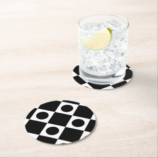 Posavasos Redondo De Papel Mod Retro 60's Black
