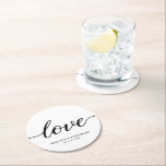 Posavasos Redondo De Papel Moda simple Amor Script Boda Caja de Favor persona<br><div class="desc">Recordatorios elegantes: Boda del guión de amor Personalizado Favor Caja Redonda tostada de papel a nuevos comienzos y recuerdos de toda la vida con nuestra Moda simple Guión de amor Boda Personalizado Favor Caja Redonda Papel Redondo. Perfectamente mezclando función y forma, estas galas sirven como un favor de boda práctico...</div>