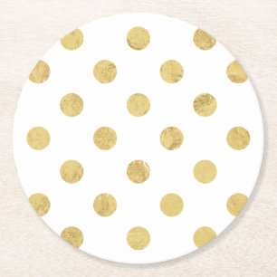 Posavasos Redondo De Papel Modelo de lunar elegante del Relieve metalizado