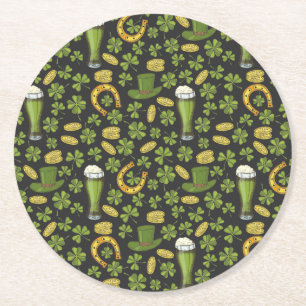 Posavasos Redondo De Papel Modelo del día de St Patrick
