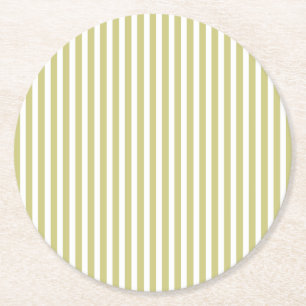 Posavasos Redondo De Papel Modelo verde y blanco del helecho suave de la