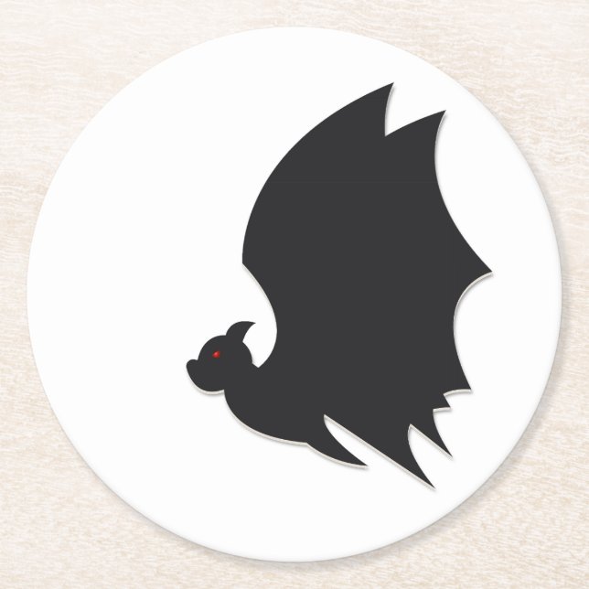 Posavasos Redondo De Papel Modern bat (Anverso)