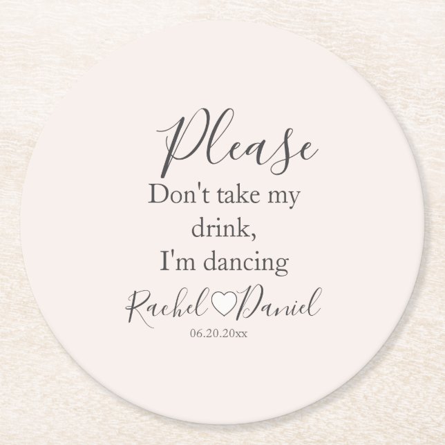 Posavasos Redondo De Papel Moderno estoy bailando (Anverso)