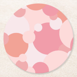 Posavasos Redondo De Papel Molécula rosa-naranja