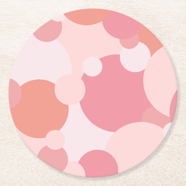 Posavasos Redondo De Papel Molécula rosa-naranja (Anverso)