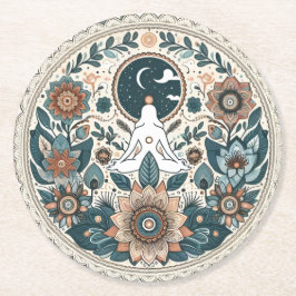 Posavasos Redondo De Papel Monasterio de Boho floral pastel