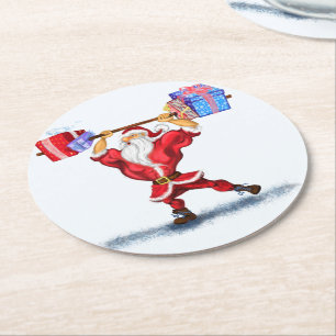 Posavasos Redondo De Papel Monastre de papel Fitness Santa