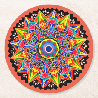 Posavasos Redondo De Papel Moneda de carreta de bucles de Costa Rica Carreta