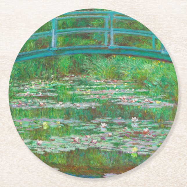 Posavasos Redondo De Papel Monet the Japanese Footbridge (Anverso)