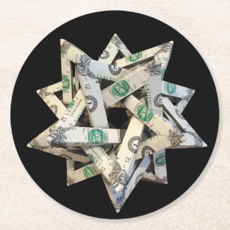 Posavasos Redondo De Papel Money Origami Five Intersecting Tetrahedra