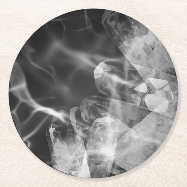 Posavasos Redondo De Papel Monochrome modern coaster (Anverso)