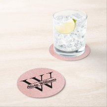 Monograma de Purpurina de oro Rosa | Girly Modern