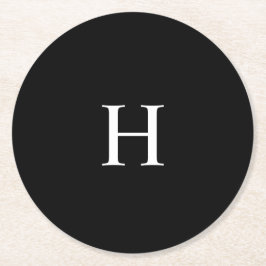 Posavasos Redondo De Papel Monograma elegante