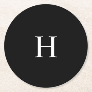 Posavasos Redondo De Papel Monograma Elegante
