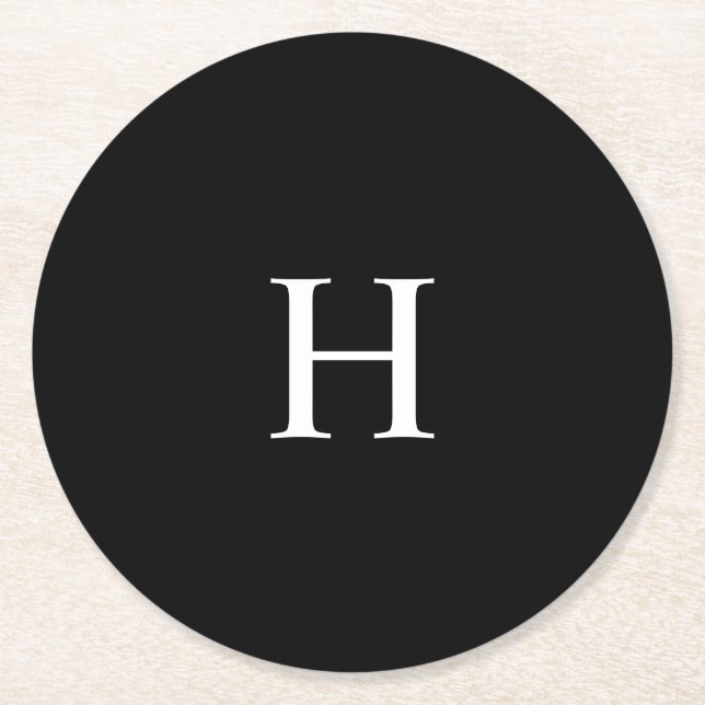 Posavasos Redondo De Papel Monograma elegante (Anverso)