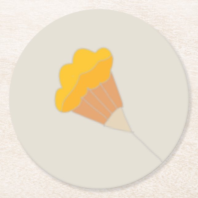 Posavasos Redondo De Papel Monograma ilustracion botánico (Anverso)