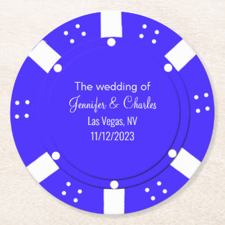 Posavasos Redondo De Papel Monstruo de Boda temático del Casino Chip de Poker