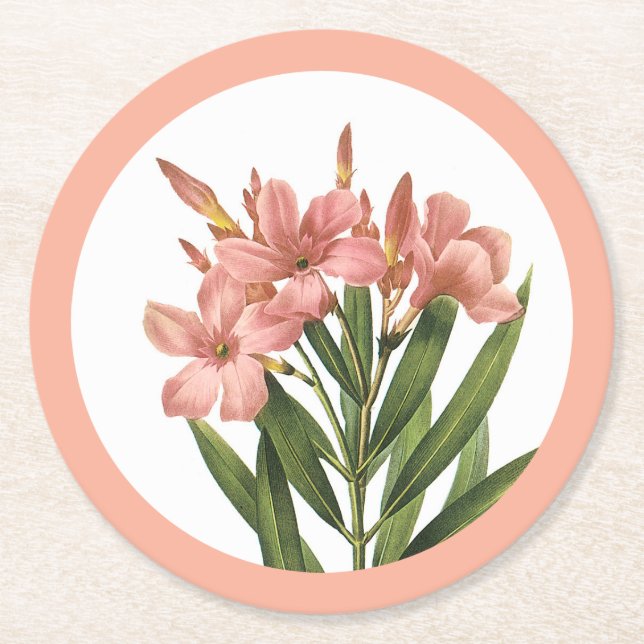 Posavasos Redondo De Papel Monstruo de flores de época 3 (Anverso)