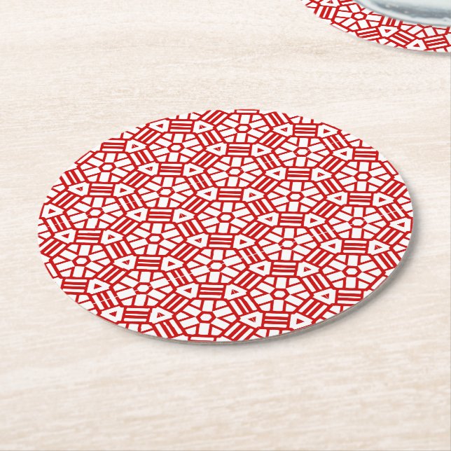 Posavasos Redondo De Papel Monstruo de papel - Hexagón con barras (En perspectiva)