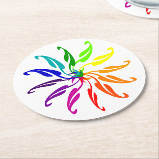 Posavasos Redondo De Papel Monstruo de papel - Hojas de rueda de color