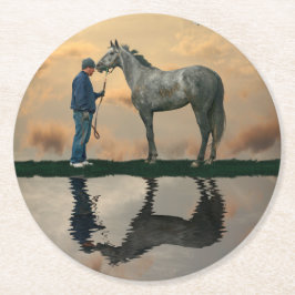 Posavasos Redondo De Papel Monstruo De Papel OTTB Gris Horario Y Groom