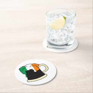 Posavasos Redondo De Papel Monstruo de papel redondo de cerveza irlandés