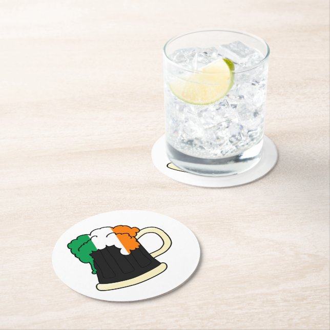 Posavasos Redondo De Papel Monstruo de papel redondo de cerveza irlandés (In situ)