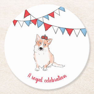 Posavasos Redondo De Papel Monstruo de papel redondo de corgi real