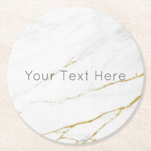 Posavasos Redondo De Papel Monstruo de papel redondo de mármol de oro persona