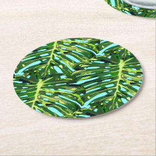Posavasos Redondo De Papel Monstruo de papel tropical