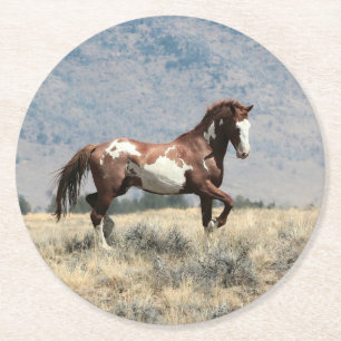 Posavasos Redondo De Papel Monstruo de Stallion salvaje