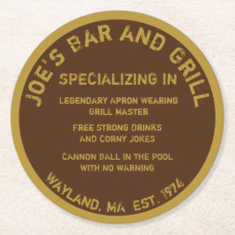 Posavasos Redondo De Papel Monstruo divertido del Home Bar