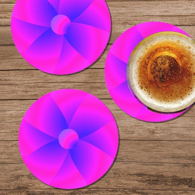 Posavasos Redondo De Papel Monstruo Fiesta de papel rosa y azul brillante (Subido por el creador)