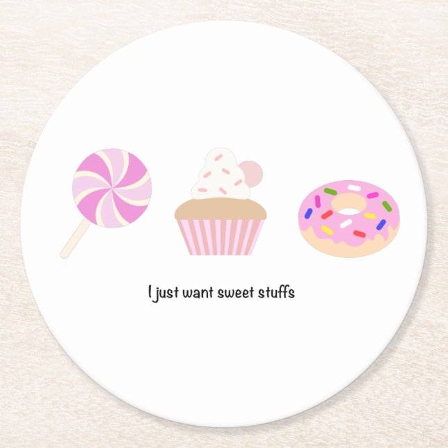 Posavasos Redondo De Papel Monstruo rosa (Anverso)