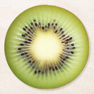 Posavasos Redondo De Papel Montaña de bebidas Kiwi Slice ultra realismo