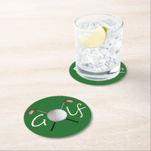 Posavasos Redondo De Papel Montaña de golf