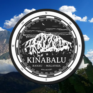 Posavasos Redondo De Papel Monte Kinabalu - Ilustracion Ranau Malaysia Sabah